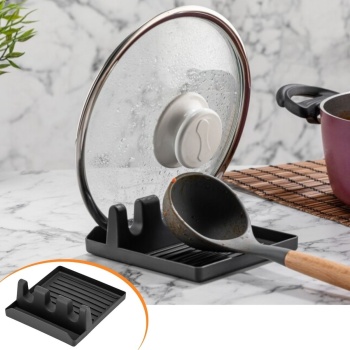 ® Yeni Ürün Tencere Kapak Tutuculu Kaşıklıklı Tencere Kapak Standı Pratik Kaşık Kepçe Altlık Düzenleyici