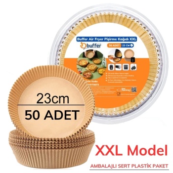 ® Yeni Ürün 50 Adet Air Fryer Pişirme Kağıdı Tek Kullanımlık  23 Cm Yuvarlak Pişirme Kağıdı XXL PVC li