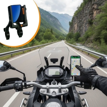 ® Yeni Ürün Evrensel Motosiklet Telefon TutucuKaymaz, Kilitlenebilir Güvenli Tutuşlu, 360° Ayarlanabilir Gidon Bağlantılı Akıllı Telefon Aparatı