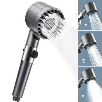 ® Yeni Ürün 3 Kademeli Turbo Basınçlı Masaj Başlıklı Silikon Fırçalı Duş BaşlığıYüksek Basınçlı Su Tasarruflu Duş Başlığı