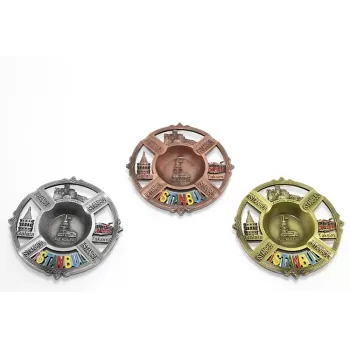 ® Yeni Ürün İstanbul Temalı Yöresel Metal Küllük Yuvarlak