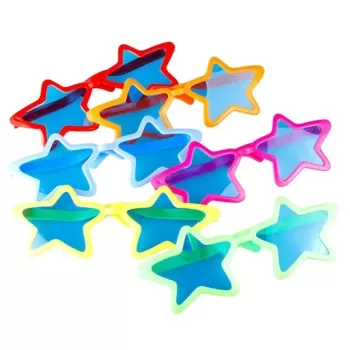 ® Yeni Ürün Büyük Yıldız Parti Gözlüğü Karışık Renk 12 Adet