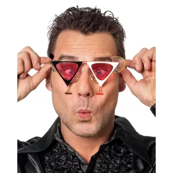 ® Yeni Ürün Siyah Beyaz Renk Martini Tasarımlı Parti Gözlüğü