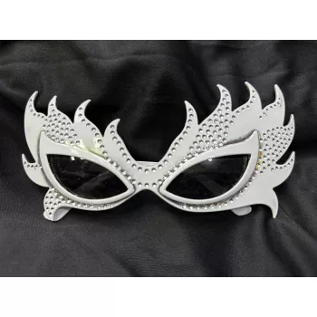 ® Yeni Ürün Taşlı Beyaz Alev Parti Gözlüğü