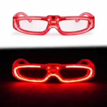 ® Yeni Ürün Kırmızı Led Işıklı Parti Gözlüğü 3 Modlu – Glow &amp; Gece Eğlence Gözlüğü