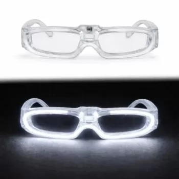 ® Yeni Ürün Beyaz Led Işıklı Parti Gözlüğü 3 Modlu – Glow &amp; Gece Eğlence Gözlüğü