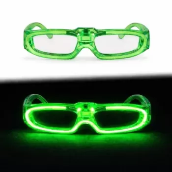 ® Yeni Ürün Yeşil Led Işıklı Parti Gözlüğü 3 Modlu – Glow &amp; Gece Eğlence Gözlüğü
