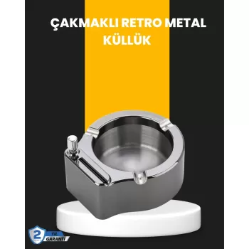 ® Yeni Ürün Yuvarlak Çakmaklı Küllük Dayanıklı Metal Yapı