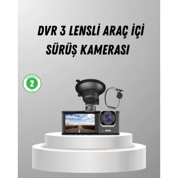 ® Yeni Ürün Üç Kameralı Araç Dvr Full Hd Gece Görüşlü Ve 2 İnç Ips Ekranlı