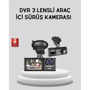 ® Yeni Ürün Full Hd Üç Kameralı Araç Kamerası 170° Geniş Açılı Ve Park Destekli