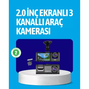 ® Yeni Ürün 3 Kameralı Araç İçi Kayıt Cihazı  Suya Ve Toza Dayanıklı Tasarım