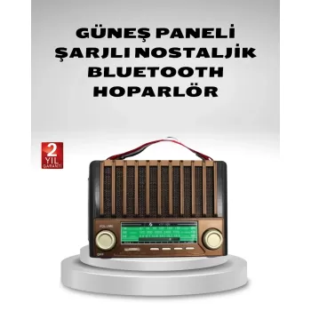 ® Yeni Ürün Taşınabilir Hoparlör Güneş Panelli Bluetooth Usb Sd Fm Am Sw Radyo