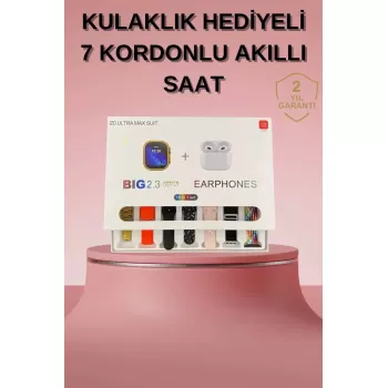 ® Yeni Ürün Akıllı Saat Bluetooth Kulaklık Hediyeli Bildirim Görme Sesli Görüşme Çoklu Kordon