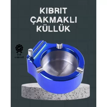 ® Yeni Ürün Masa Üstü Çakmaklı Küllük Paslanmaz Metal Gövde