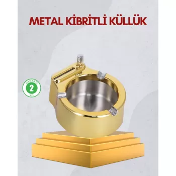 ® Yeni Ürün Paslanmaz Çelik Küllük Çakmaklı Masa Üstü Kullanım