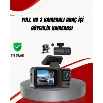 ® Yeni Ürün Ön Arka Ve İç Kamera Dashcam 360° Kapsamlı Full Hd Araç Güvenlik Sistemi