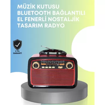 ® Yeni Ürün Taşınabilir Bluetooth HoparlörModern Teknoloji İle Nostaljik Radyo Deneyimi Fm/am Fonksiyonu