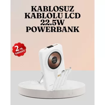 ® Yeni Ürün Kablosuz Ve Kablolu Şarj Destekli Taşınabilir Powerbank