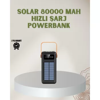 ® Yeni Ürün Powerbank Solar Fenerli Çoklu Kablolu Taşınabilir Şarj Aleti