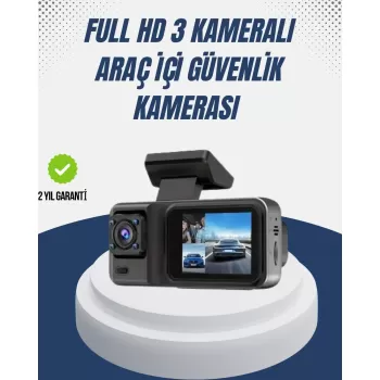 ® Yeni Ürün 1080p Üç Kameralı Araç Kamerası Wi-fi Destekli Park Modu Ve G-sensörlü