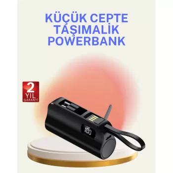 ® Yeni Ürün Dahili Konektörlü 20w Hızlı Şarj Mini Taşınabilir Powerbank