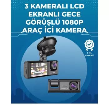 ® Yeni Ürün Gece Görüşlü 3lü Araç KamerasıGeri Görüş Destekli 170° Geniş Açı