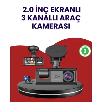 ® Yeni Ürün Üç Kameralı Araç Kamerası | Full Hd 1080p Ön + Hd İç/arka
