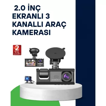 ® Yeni Ürün Üç Kameralı Araç Kamerası Full Hd Gece Görüş  G-sensör