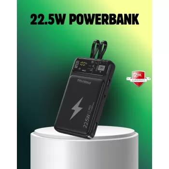 ® Yeni Ürün Powerbank Dahili Ekranlı 10000 Mah Çift Kablolu