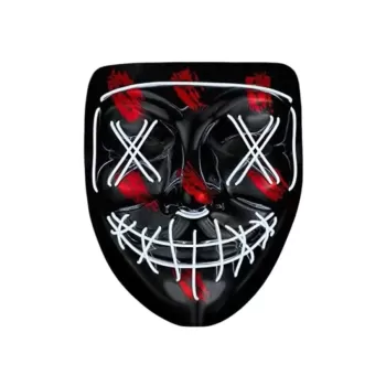 ® Yeni Ürün Hallowen Parti Maskesi Neon Led Işıklı Maske 3 Modlu Cadılar Bayramı Maskesi