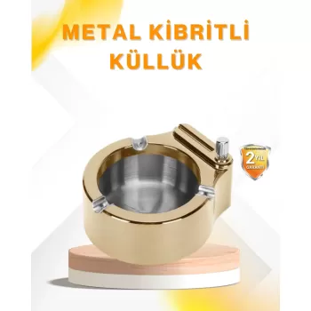 ® Yeni Ürün Çakmak Entegreli Küllük Yeniden Doldurulabilir Metal Gövde