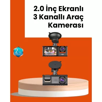 ® Yeni Ürün Full Hd Araç Kamerası  Çift Yönlü Kayıt Ve Darbe Sensörü