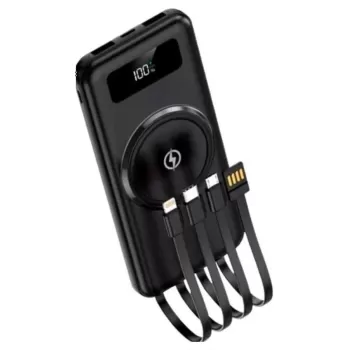 ® Yeni Ürün Kablosuz Çoklu Şarj Girişli 10.000 Mah Kablolu Powerbank Taşınabilir