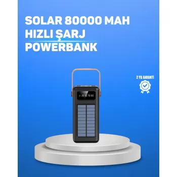 ® Yeni Ürün 80000 Mah Yüksek Kapasiteli Powerbank Göstergeli Solar Şarj Cihazı