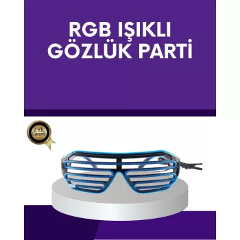 ® Yeni Ürün Led Işıklı Parti Gözlüğü Renkli Eğlence Aksesuarı