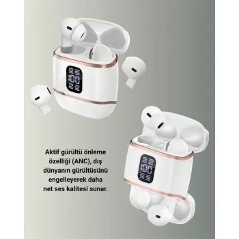 ® Yeni Ürün Dijital Göstergeli Bluetooth Kulakiçi Kulaklık – 4’lü Paket Gürültü Engellemeli