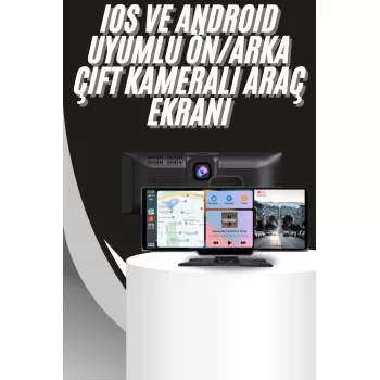 ® Yeni Ürün 4k 10.2 İnç Çift Kameralı Araç Multimedya Ekranı Carplay Kablosuz Tüm Cihazlara Uyumlu