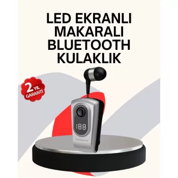 ® Yeni Ürün Profesyonel Bluetooth Kulaklık – Klipsli Titreşimli Dijital Göstergeli