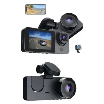 ® Yeni Ürün 3 Kameralı 2 İnç 1080p Araç İçi Kamera Sürüş Kamerası Carplay