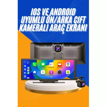 ® Yeni Ürün Android Ve İos Uyumlu Ön Arka Çift Kameralı Araç Ekranı Dokunmatik Carplay
