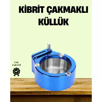 ® Yeni Ürün Çakmaklı Küllük Paslanmaz Çelik Şık Masa Aksesuarı