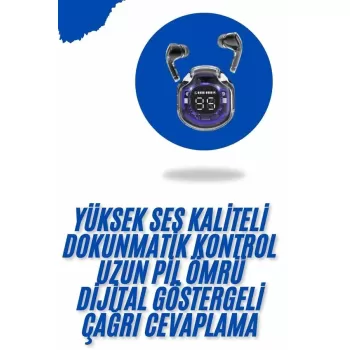 ® Yeni Ürün Kablosuz Dijital Göstergeli Powerbanklı Ios Ve  Android Uyumlu Gaming Kulaklık