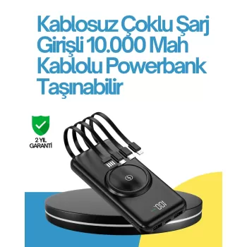 ® Yeni Ürün 10000mah Kablosuz Ve Hızlı Şarj Destekli Powerbank – Taşınabilir Şarj Gücü