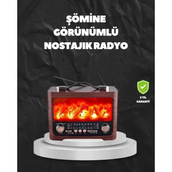 ® Yeni Ürün Solar Şarjlı Şömine Işıklı Bluetooth HoparlörRadyo Usb Tf Kart Destekli