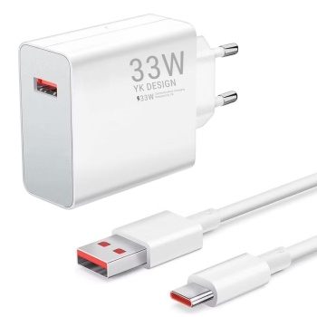 ® Yeni Ürün 33W Hızlı Şarj AdaptörüType-C Kablolu, USB Çıkışlı, Akıllı Şarj Destekli Duvar Tipi Şarj Cihazı