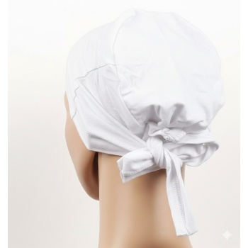 Dikişsiz Bağlamalı Tesettür Bone - Bağlamalı Bandana Beyaz 5 Adet