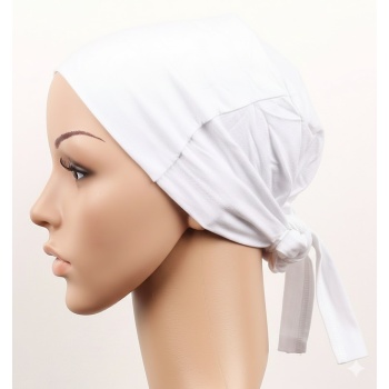 Doktor Hemşire Aşçı Cerrahi Bone Dikişsiz Hastane Bonesi - Bandana  Beyaz