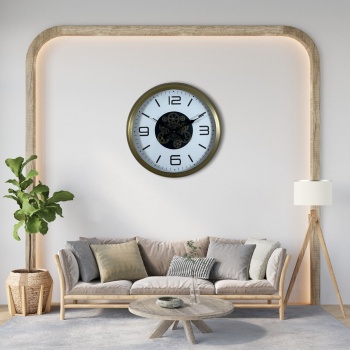 ® Yeni Ürün Bronze Motion 60 Cm Çarklı Duvar Saati