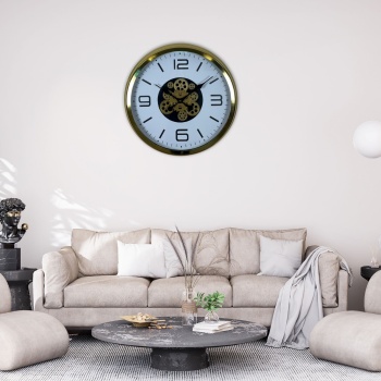 Modern Prestige Gold 60 Cm Çarklı Duvar Saati