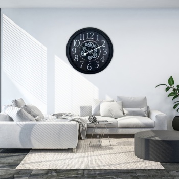 Heritage Black 60 Cm Çarklı Duvar Saati